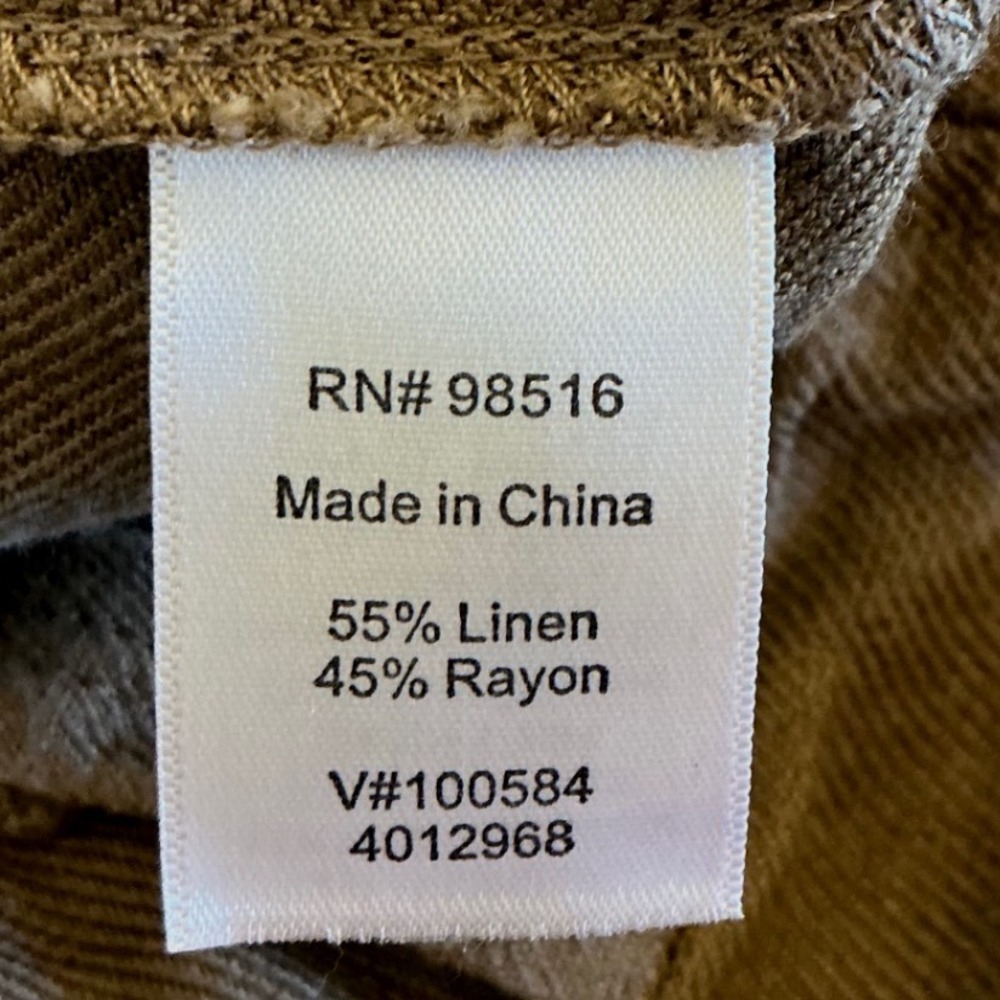 Coldwater Creek Natural Fit Brown Linen Blend Wide Leg Capri Crop Pants Size 8 - Picture 5 of 11
